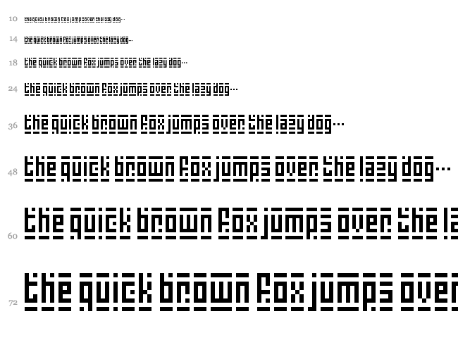Super Skinny Pixel Bricks font waterfall